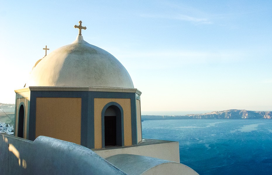 santorini baznica pludmale griekija atputa gimene