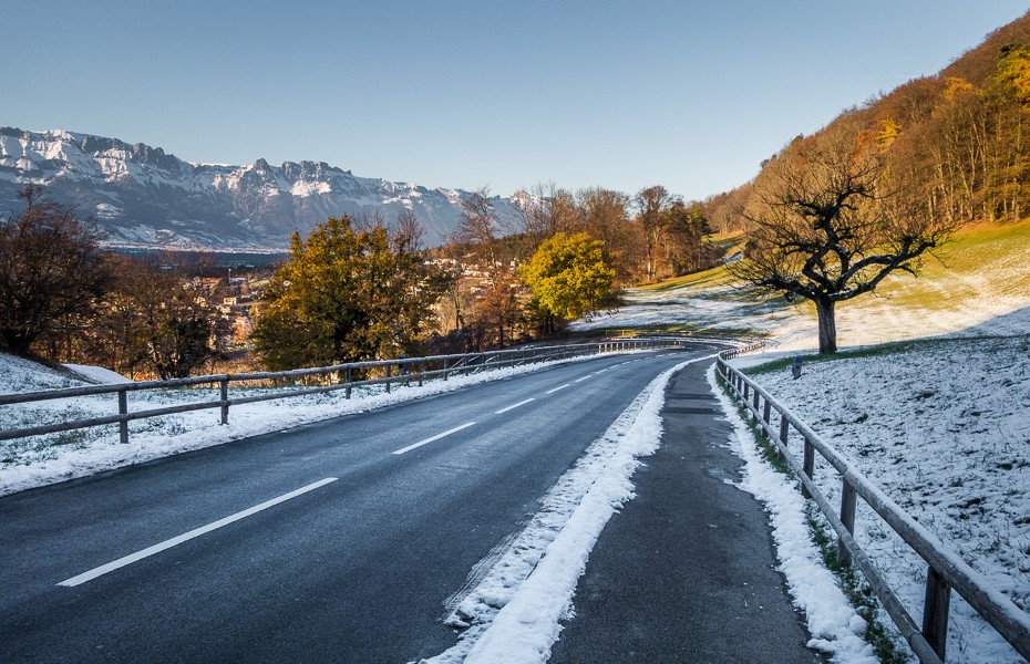 ziema lihtensteina vaduca firsiste kalni alpi