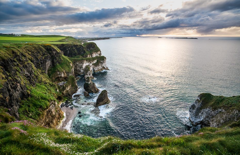 apskates punkti ziemeļīrijas piekrastē