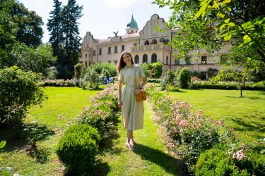 Častolovice pils rožu dārzs Čehija